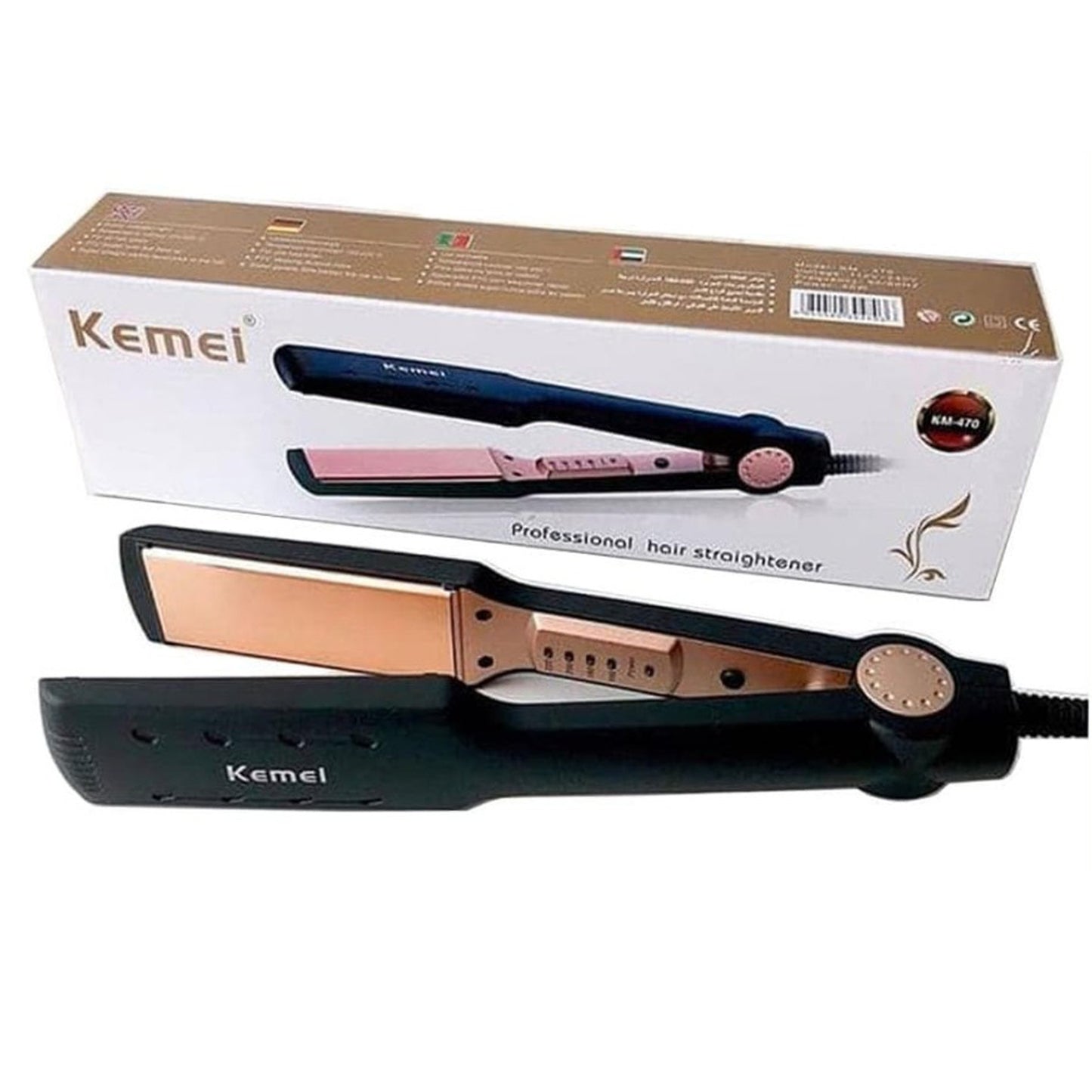 Original 470 Professional Electric Hair Straightener Flat Straightening Iron - Temperature Control 160-220°C Iron Styler Electronic Hairstyling Tool Beauty Set Rod For Women Portable Ceramic floating Plate Fast Warm Up Best 470 straighteners