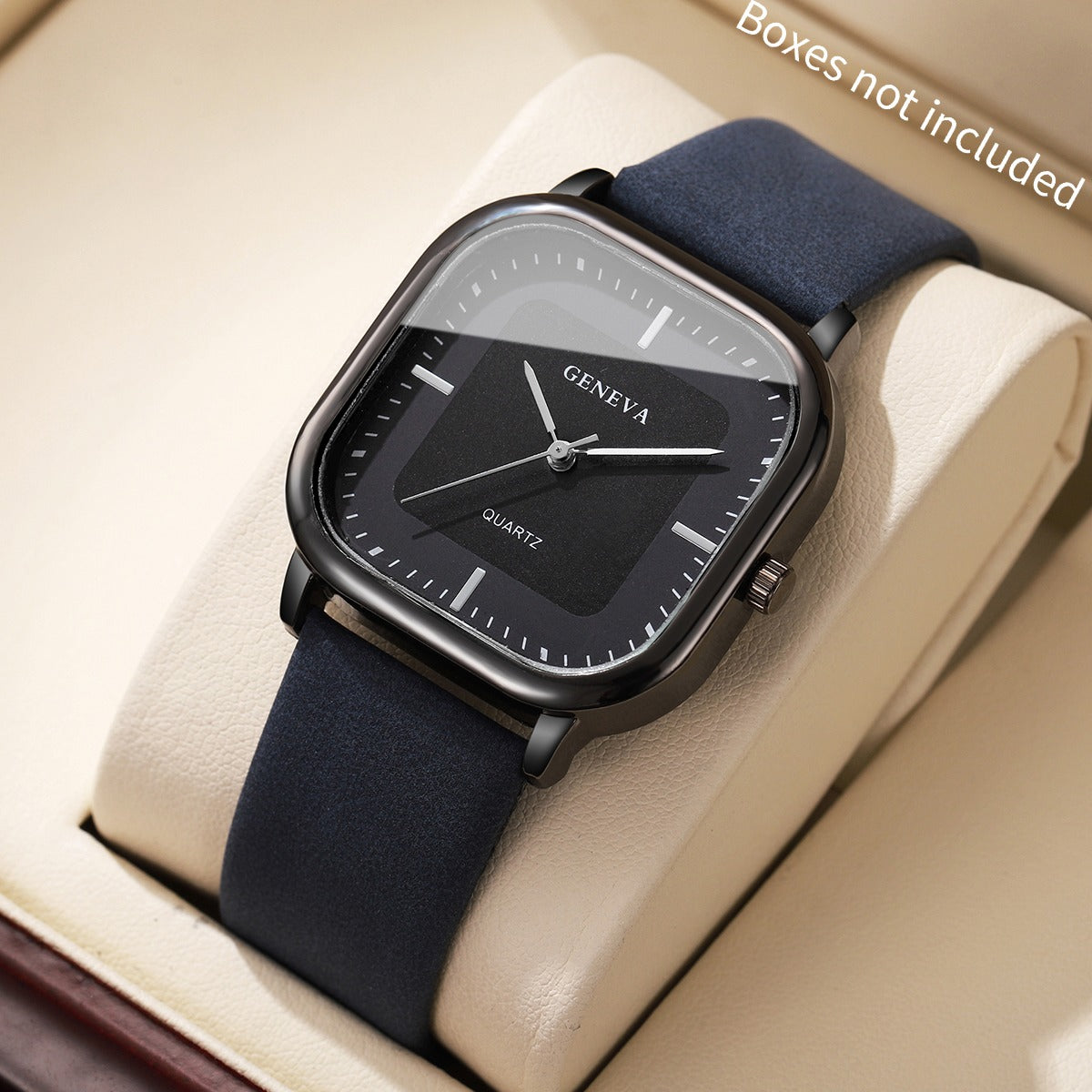 Fashion Square Men's Watches Minimalist Leather Strap Quartz Wristwatch Reloj Hombre（Without Box）