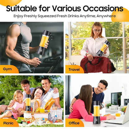 High Performance & Fast With Warranty – Juicer - 380 ml – Juicer Machine – Mini Juicer Machine – Blender – Blender Machine – Rechargeable Smoothie Maker For Travel, Gym, Office & Home – Perfect For Shakes, Juices & Smoothies Anywhere